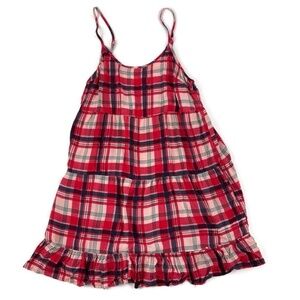 Xhilaration Womens Tank Ruffle Red Plaid Medium